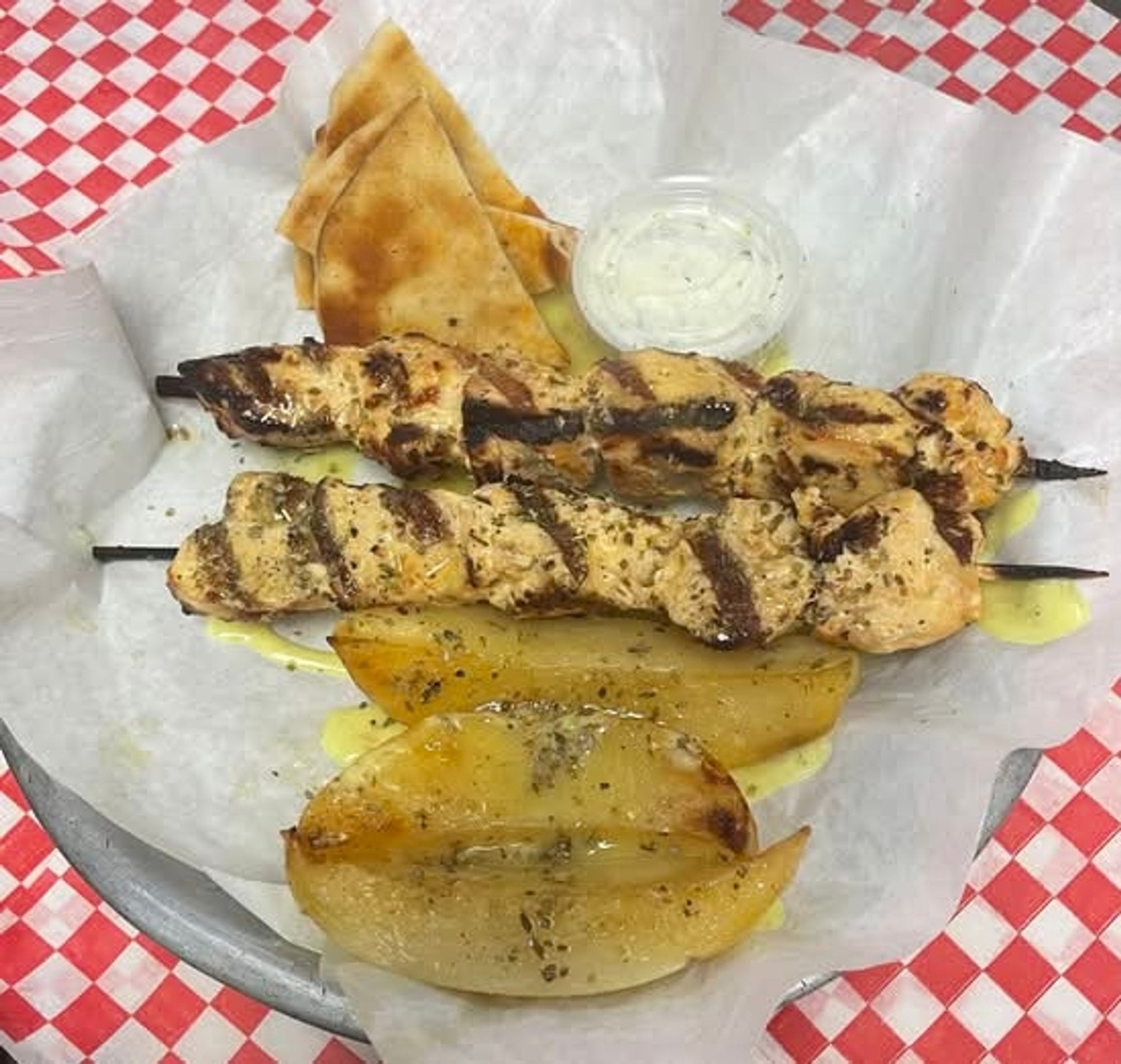 2 Chicken Skewers (Souvlaki) Platter