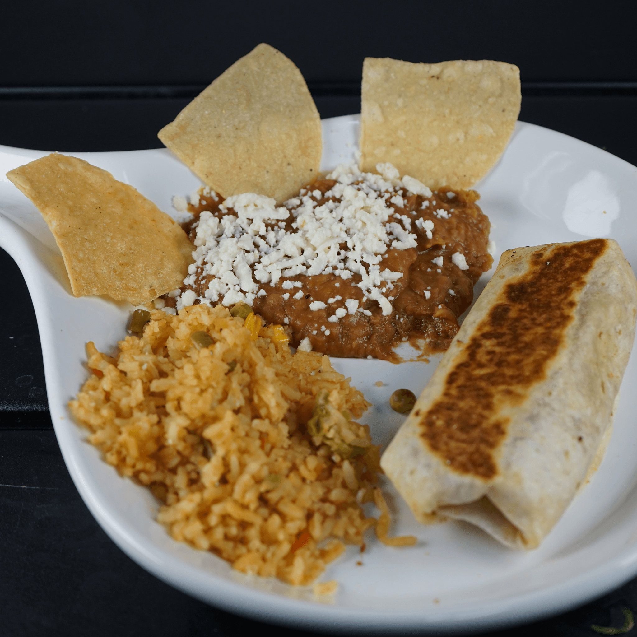 Mini burrito with cheese & beans