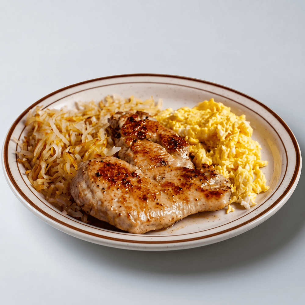 Grilled Chicken Breast and Eggs