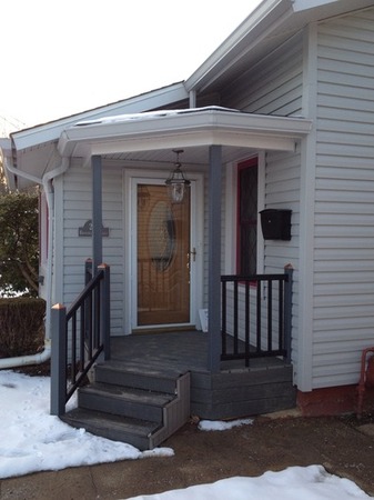 New porch and siding on a home in Pennsylvania. New porch and siding on a home in Pennsylvania.