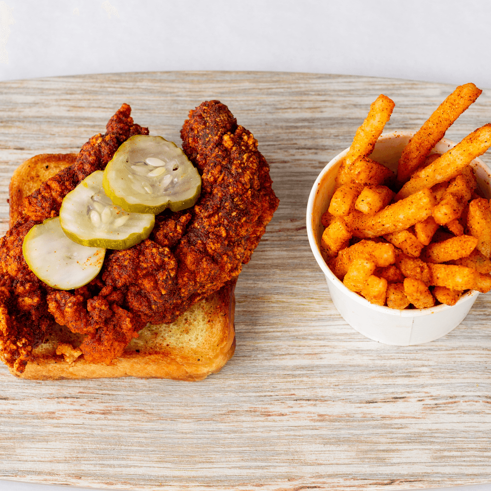 Two tenders tenders with fries