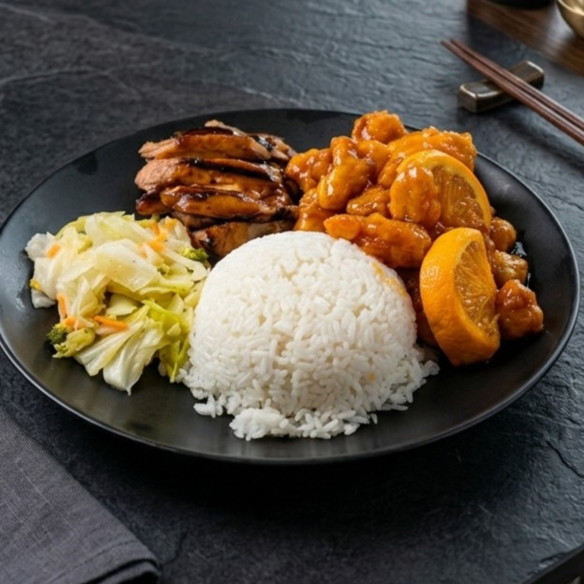 Teriyaki Chicken with Orange Chicken