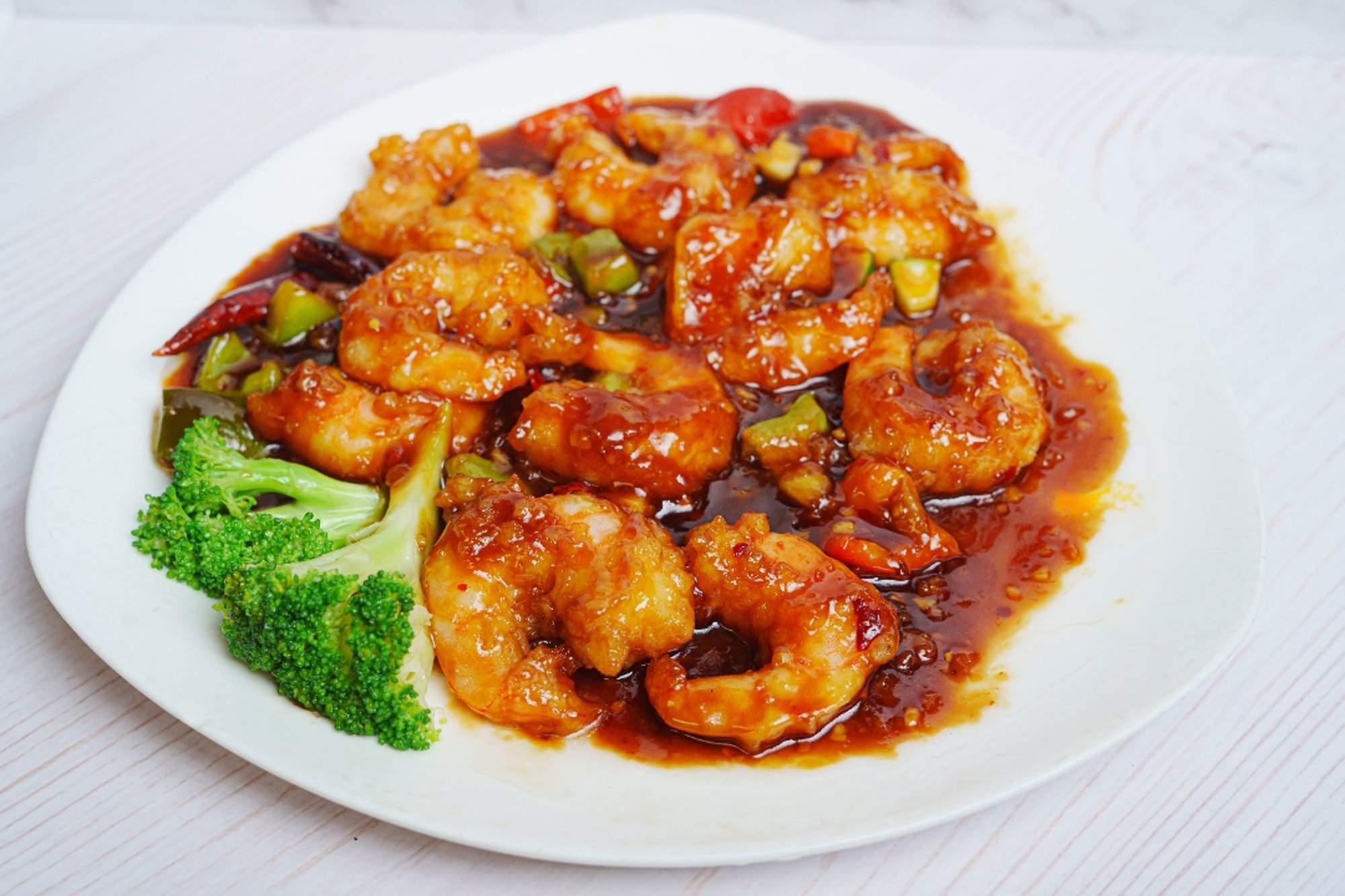General Tso's Shrimp Dinner 左宗虾 Camarón General Tso