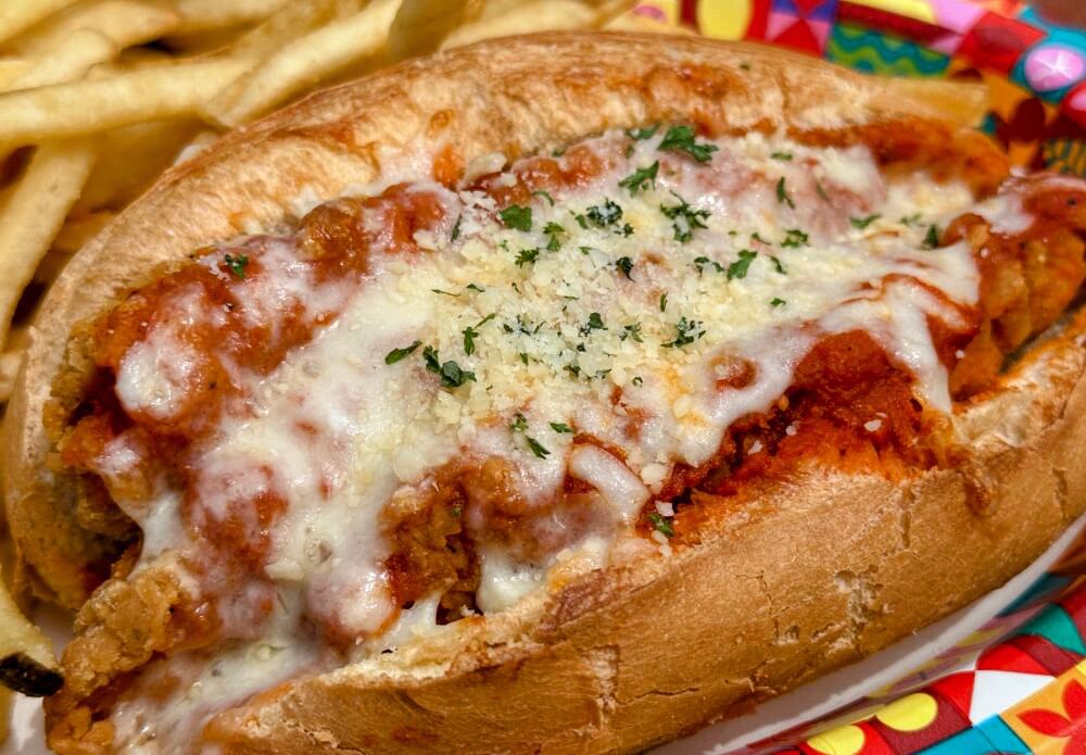 Breaded Chicken Parmesan with Fries
