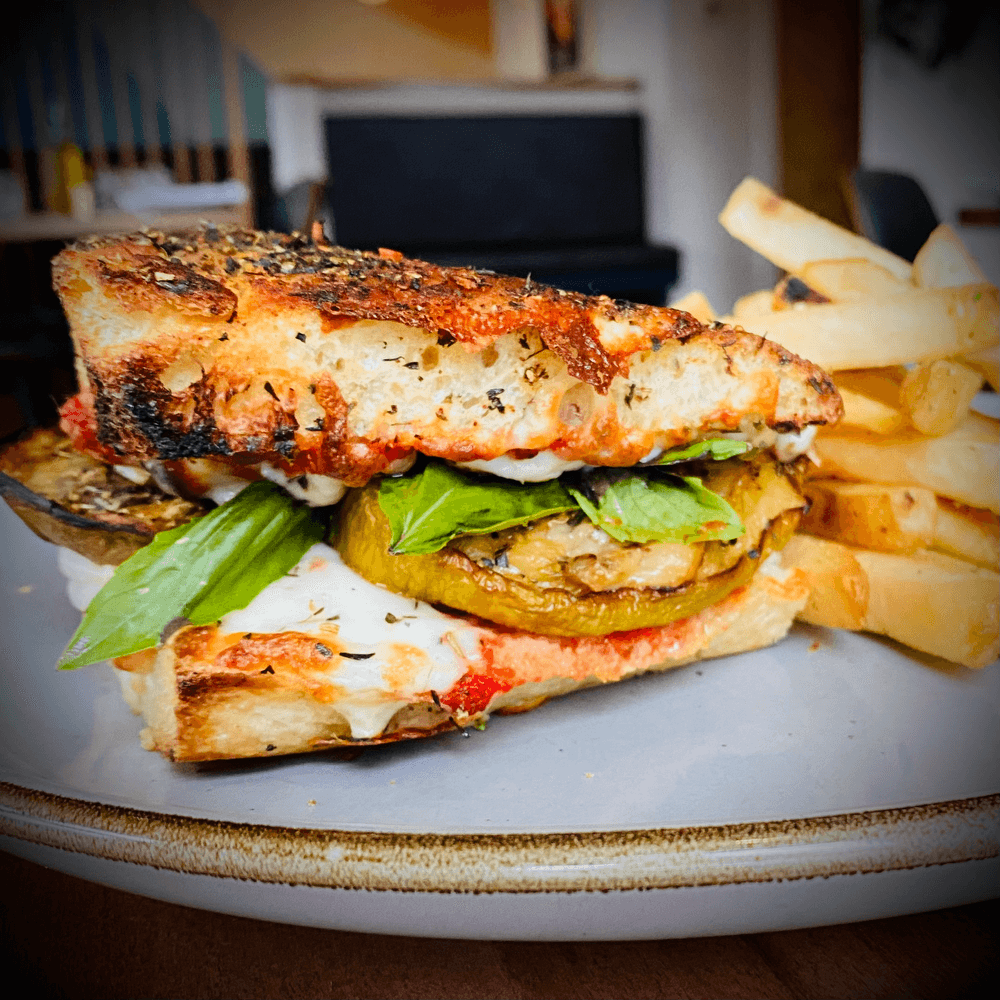 Eggplant Parmigiana Sandwich