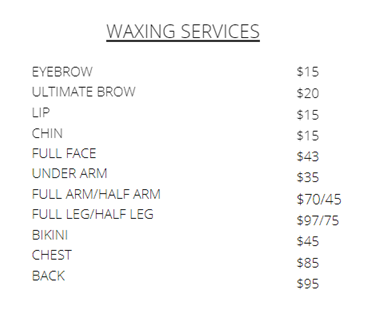 WAXING SERVICES