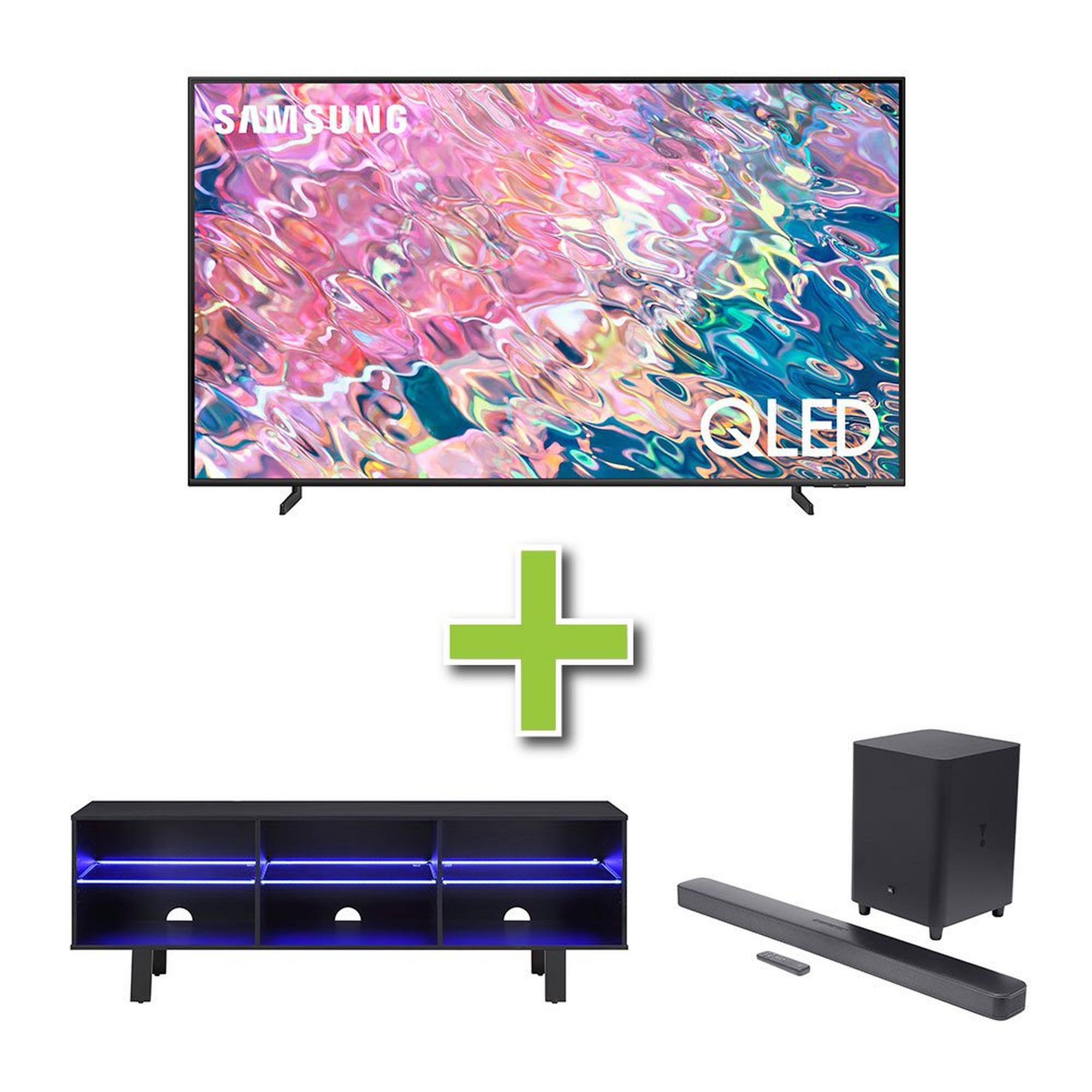 65" Samsung QLED SamsungTV w/ Soundbar & TV Stand
