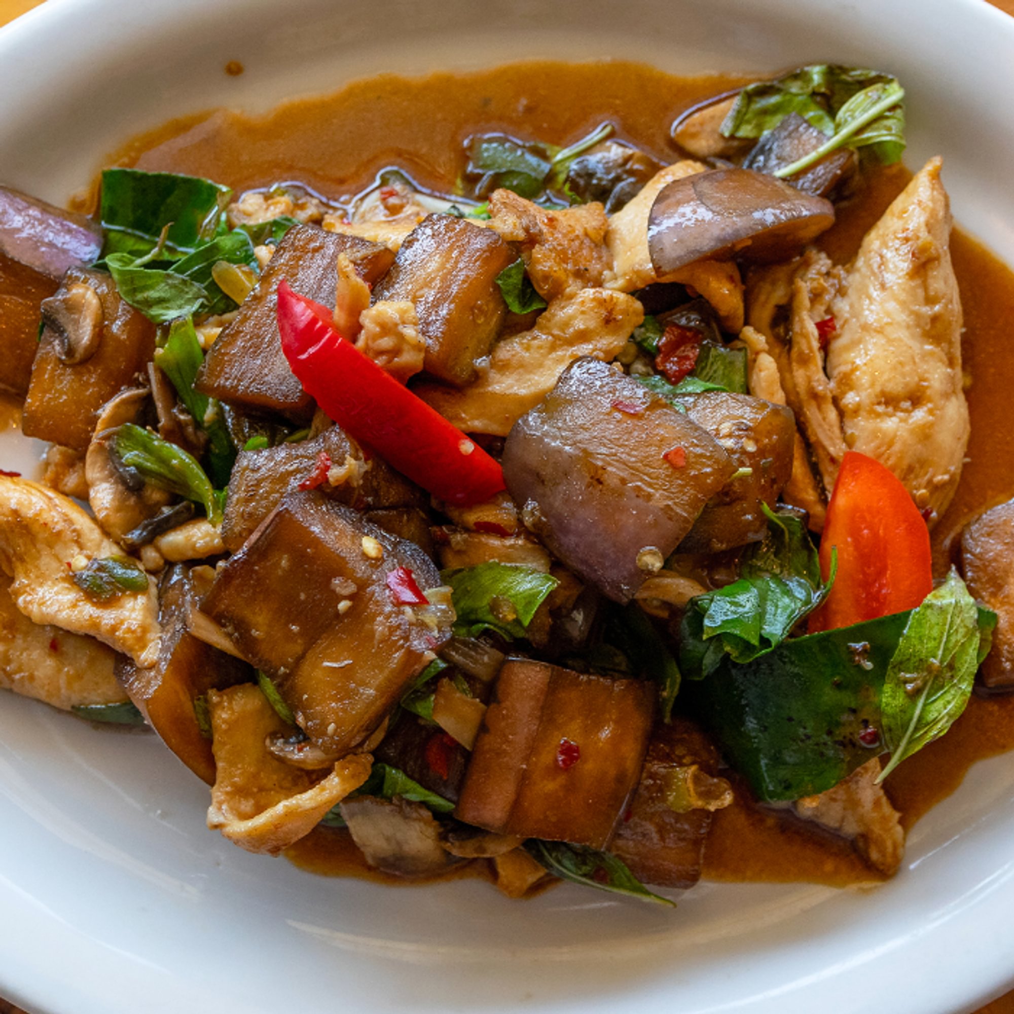 Eggplant in Basil Sauce