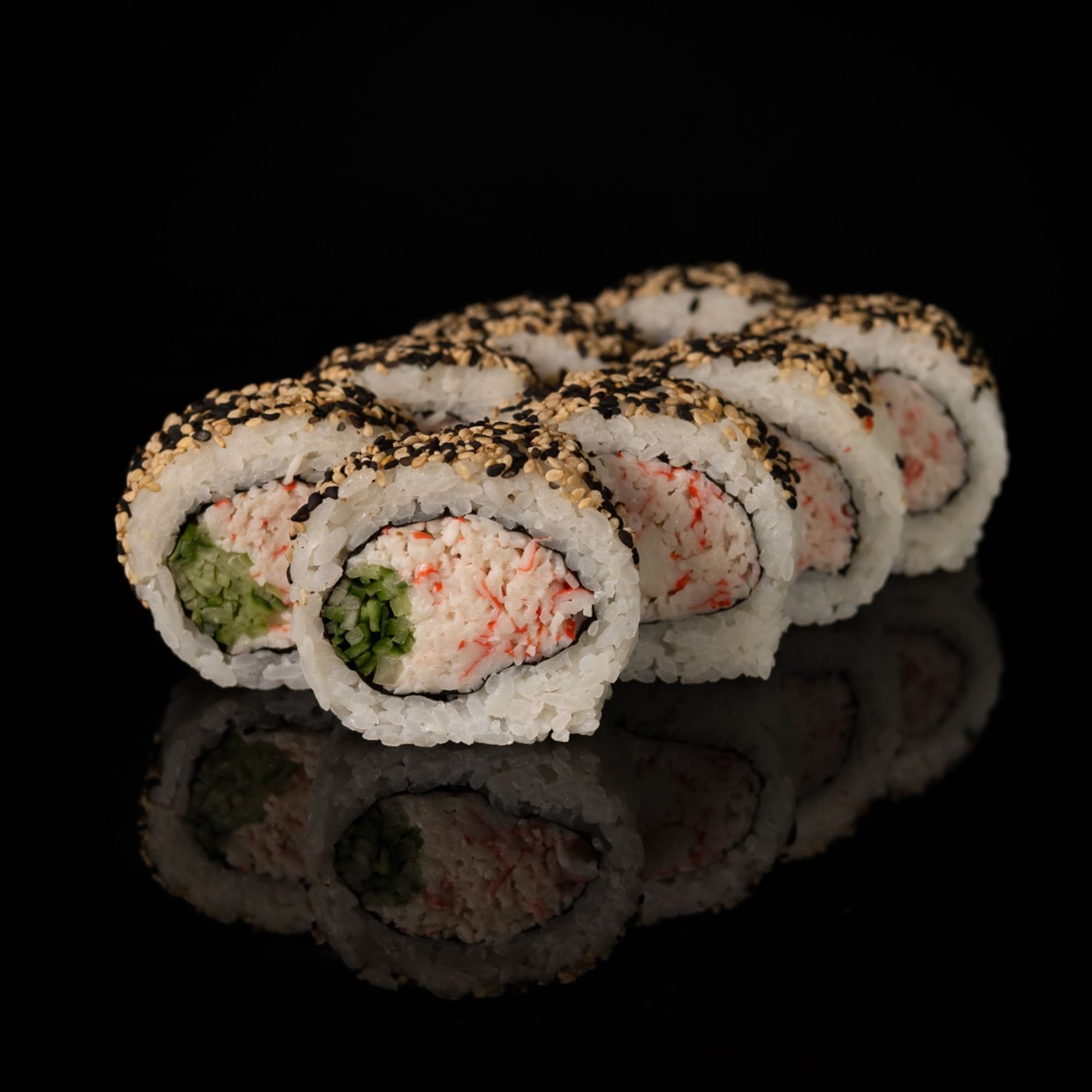 California Crab Mix in Sesame Roll
