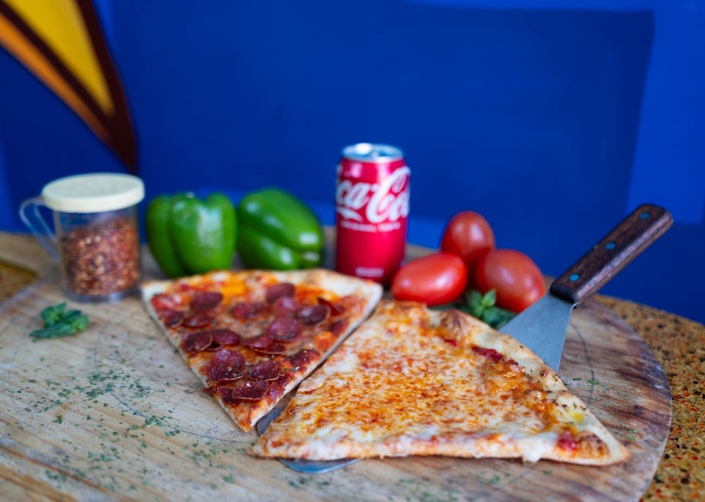 Combo 1 (2 - Cheese or Pepperoni Slices + Drink)