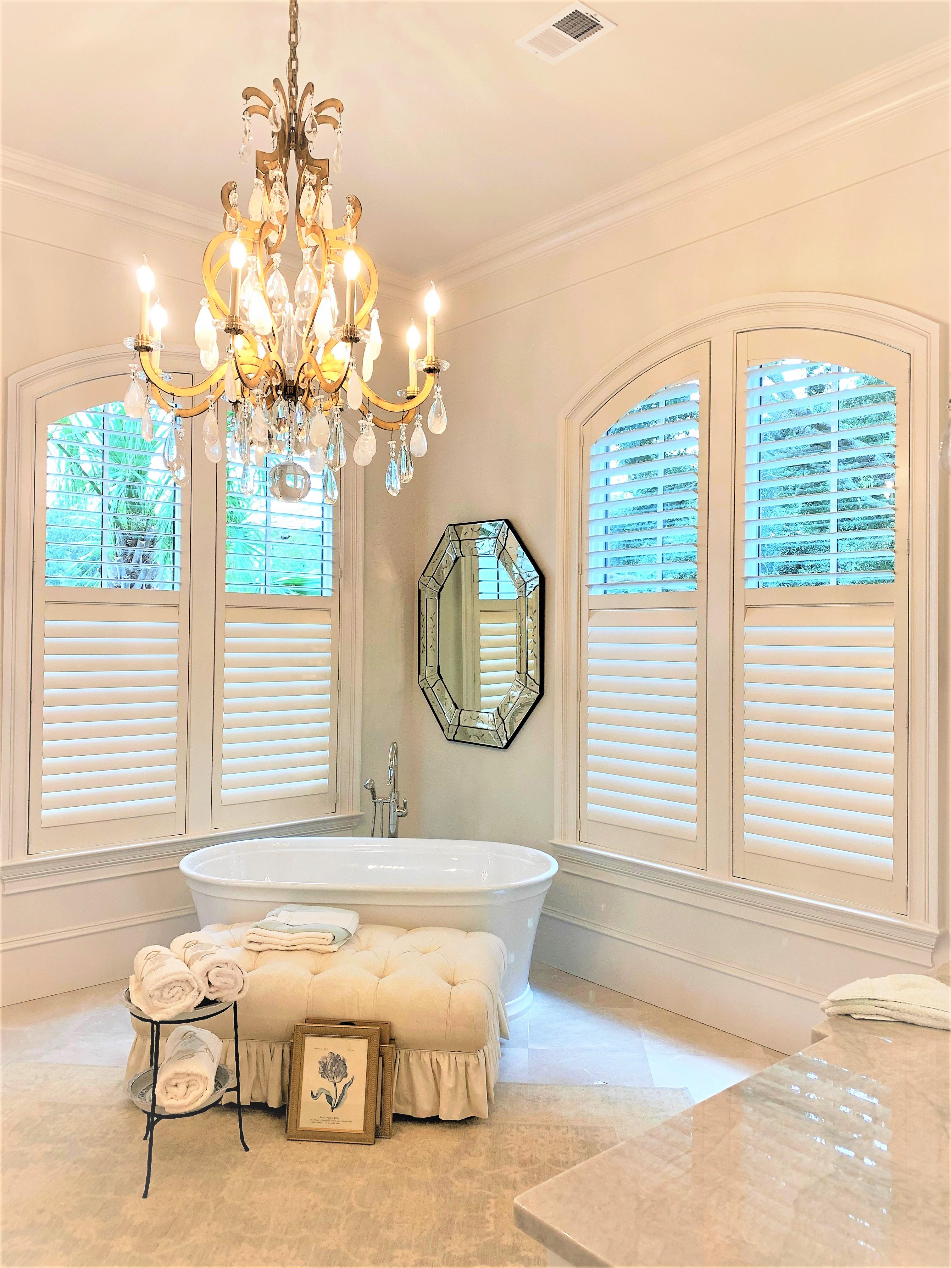 Update your bathroom today with Split Tilt Specialty Shutters TODAY!