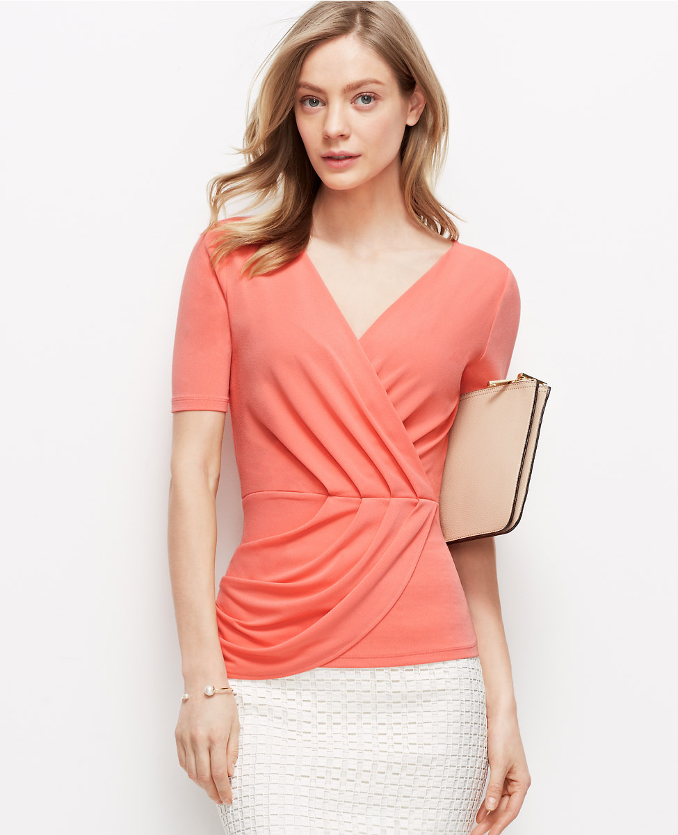 Pleated Crossover Top