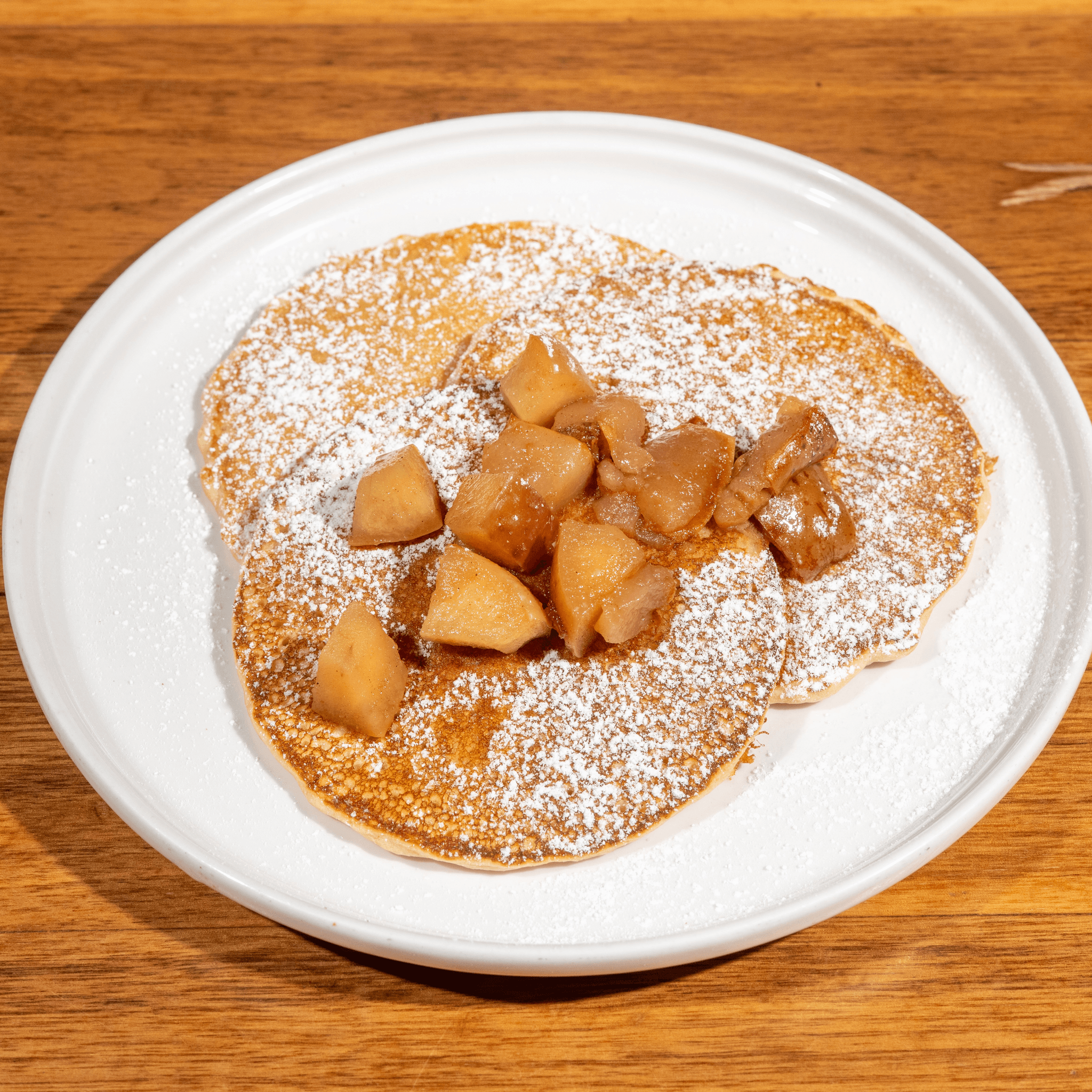 Buttermilk Pancakes with an Apple Pear Topping