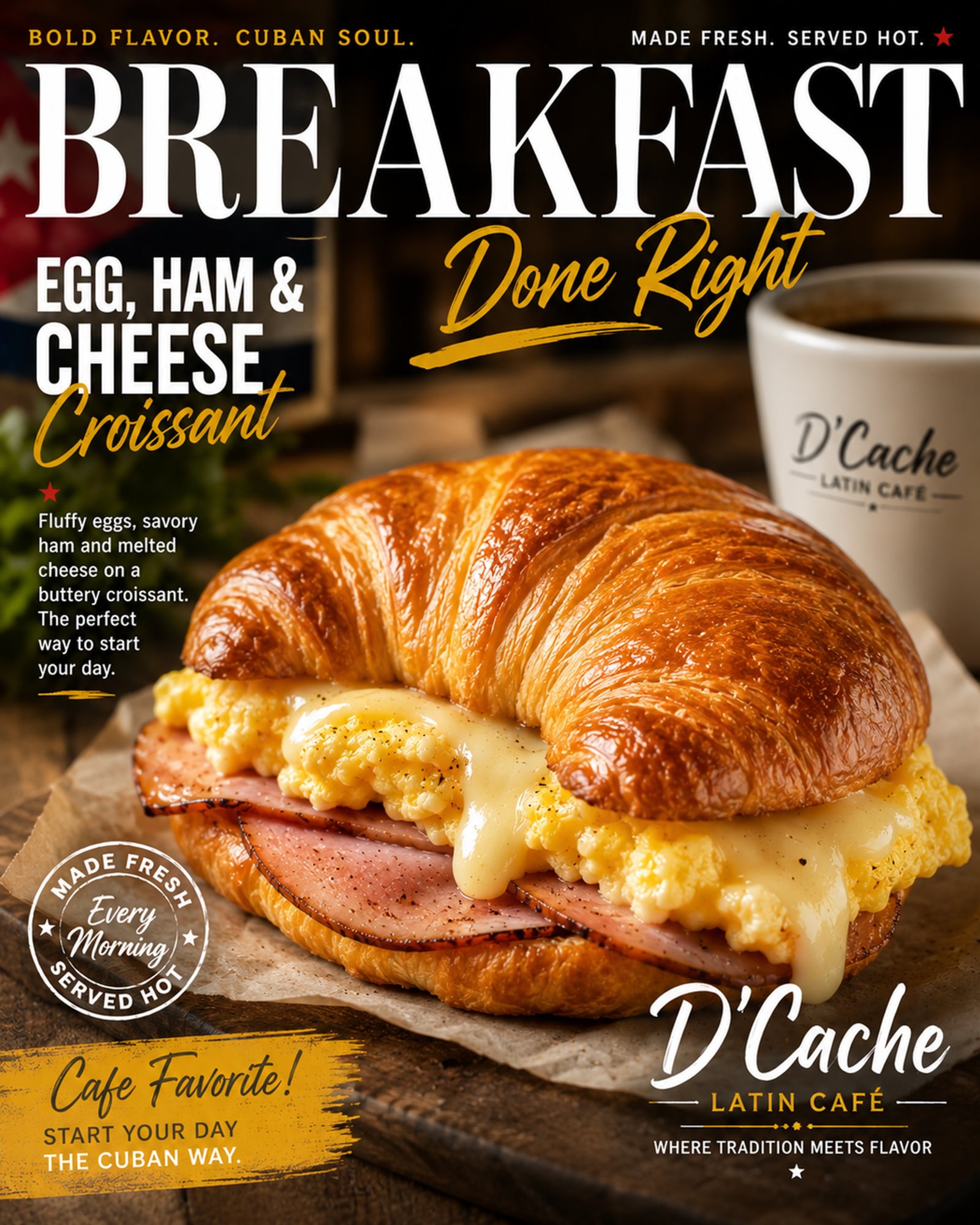 Egg Ham Cheese Croissant