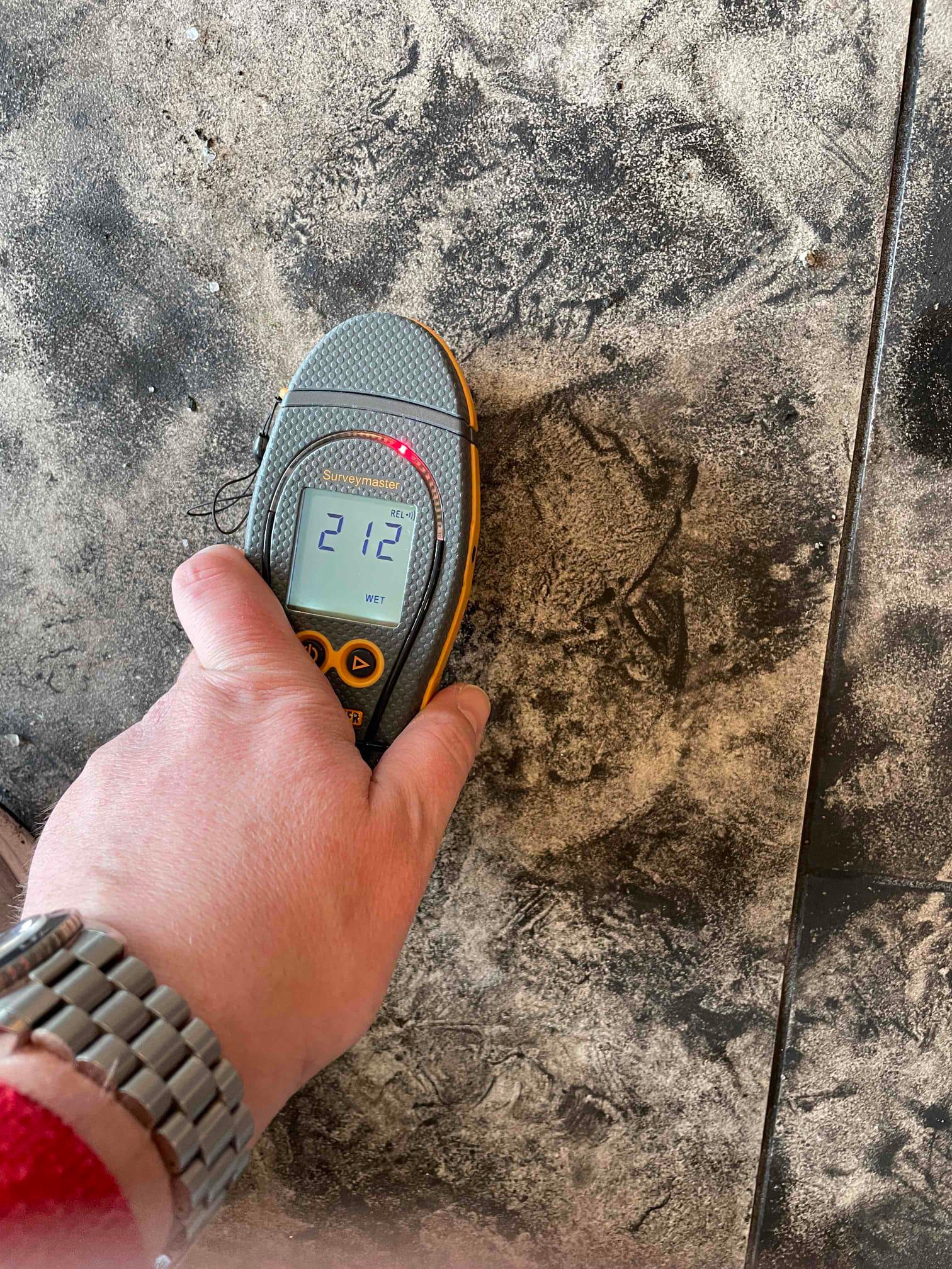 We can detect moisture under tile