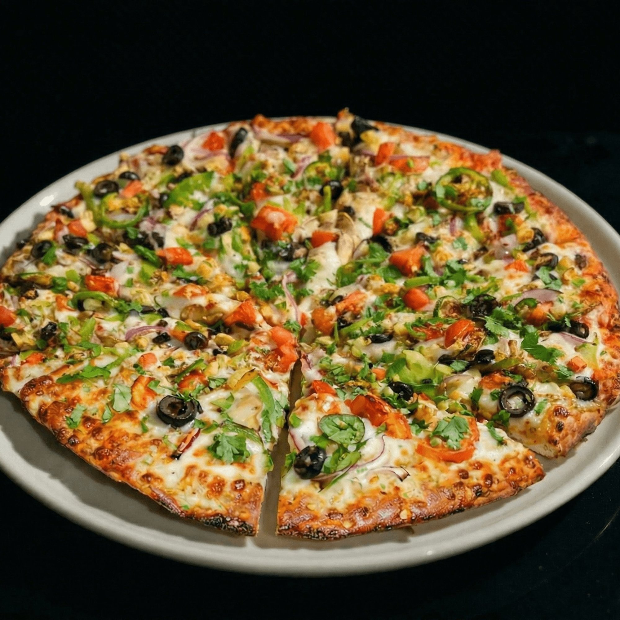 Small Indian Style Veggie Pizza