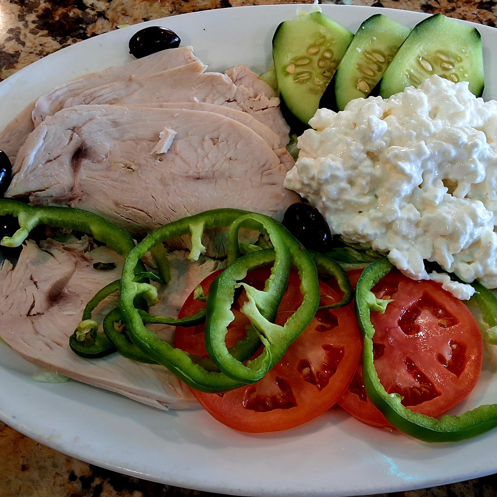 Sliced Turkey and Cottage Cheese