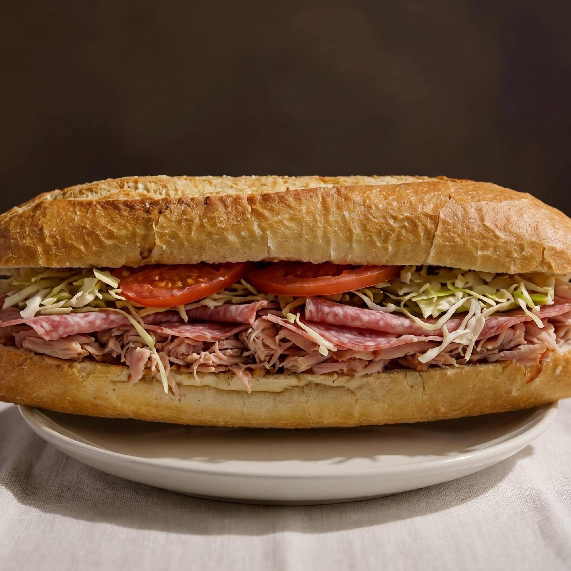 Salami and Provolone Cheese Sandwich