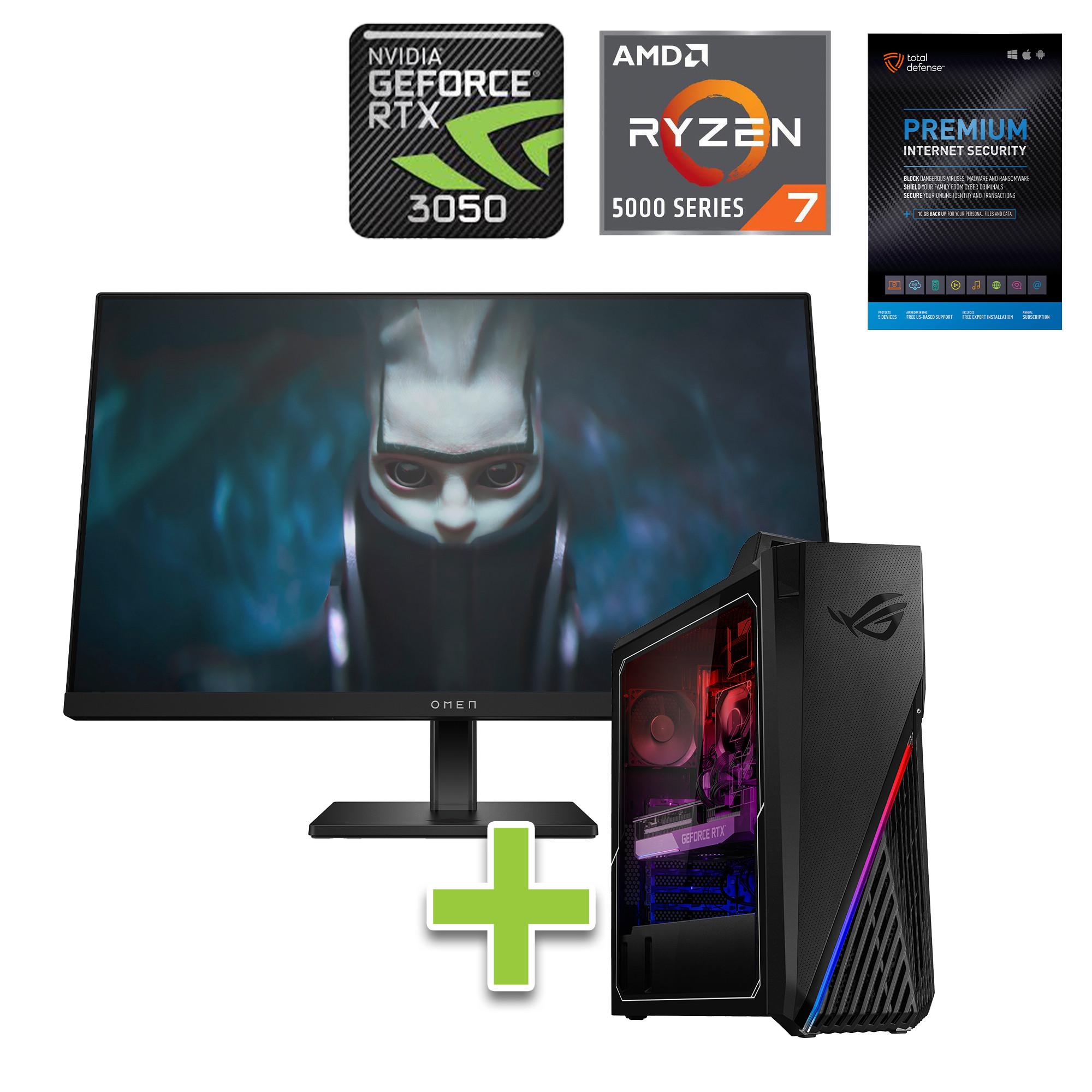 ASUS ROG Gaming Desktop w/ Total Defense & 24" Monitor