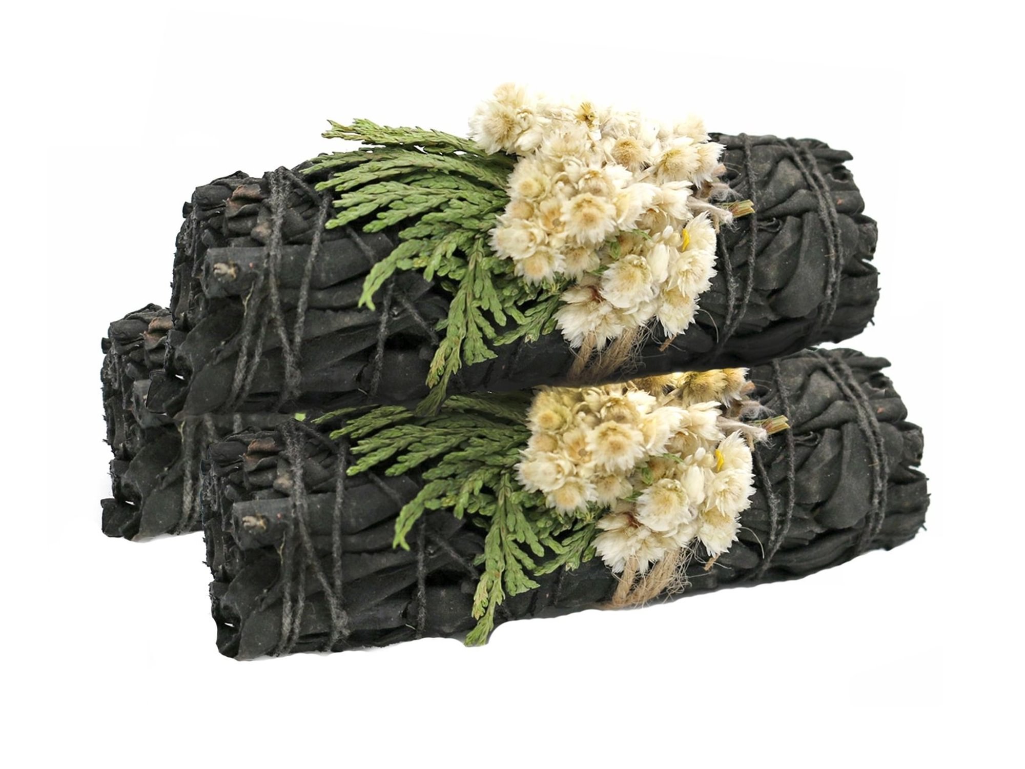 'Midnight Bloom' Floral White Sage Smudge Stick (4 in.)