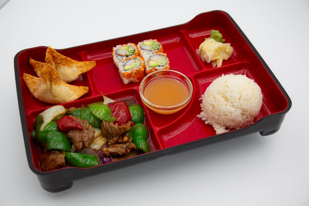 Bento Box A7 - Beef with Peppers and Onions
