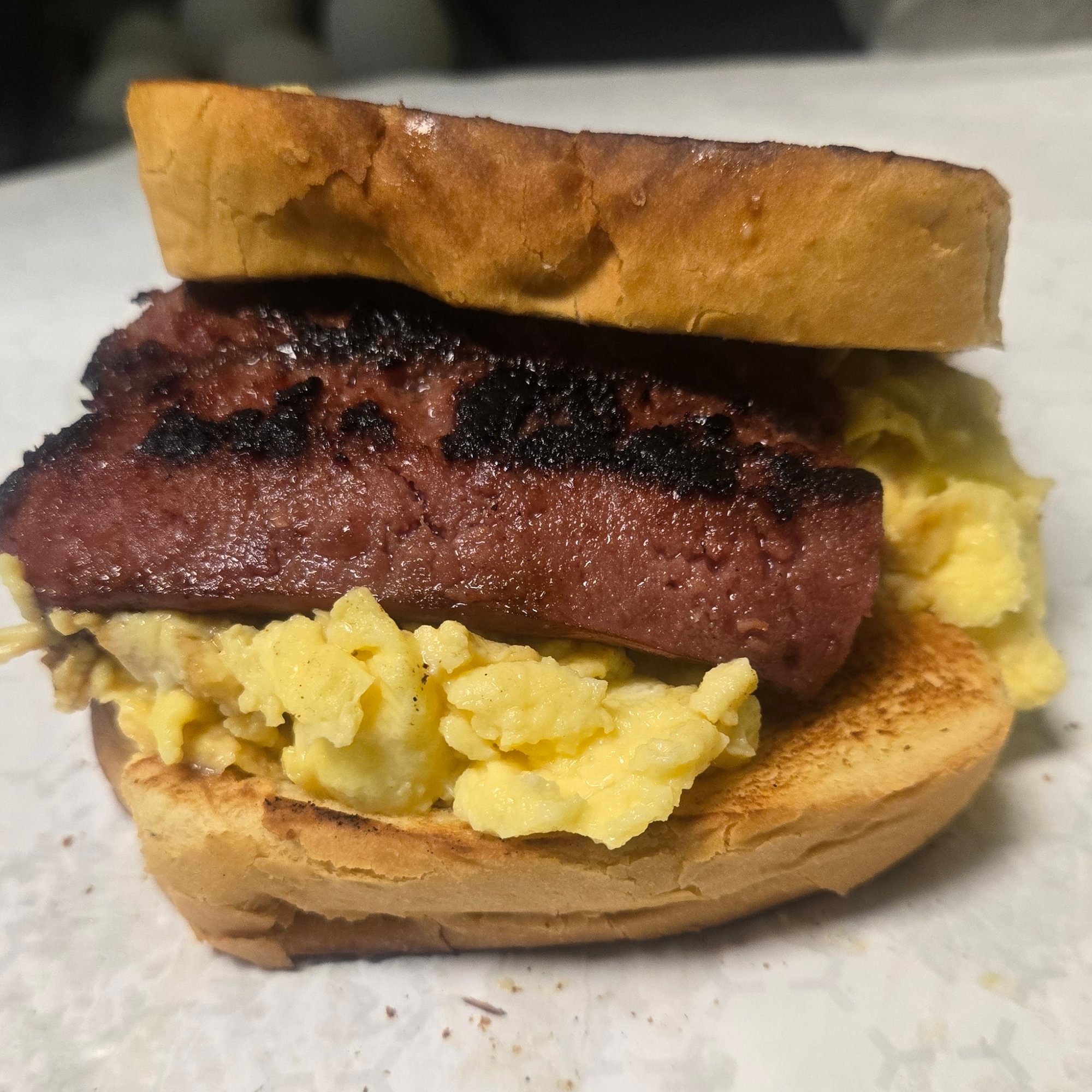 Sausage (Beef), Egg & Cheese Drop Sandwich