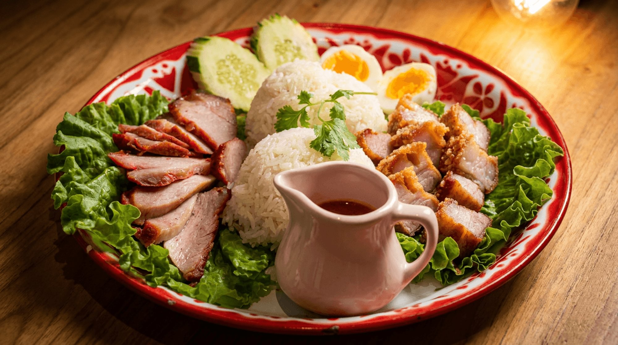 BBQ Pork, Crispy Pork Belly & Rice