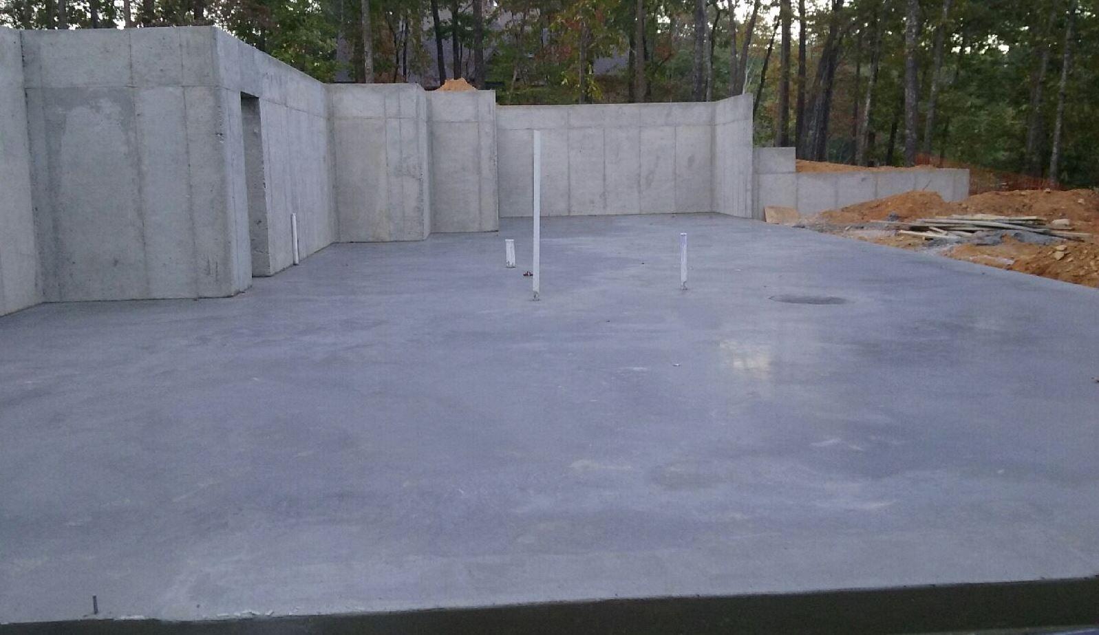 Concrete foundation basement slab for new home construction laid by NM Construction Group in Hoover, AL