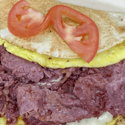 Corned Beef Pita Omelet