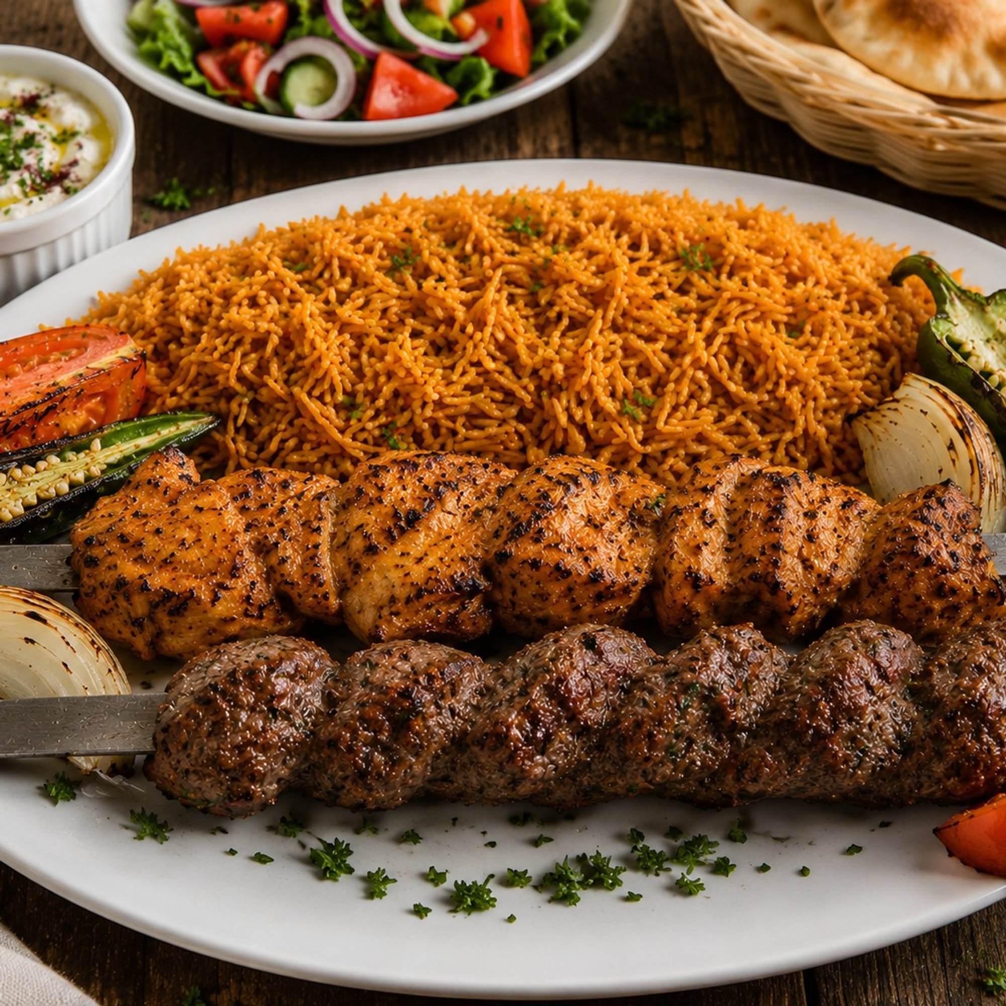 Chicken Shish Tawook + Single Meat Skewer