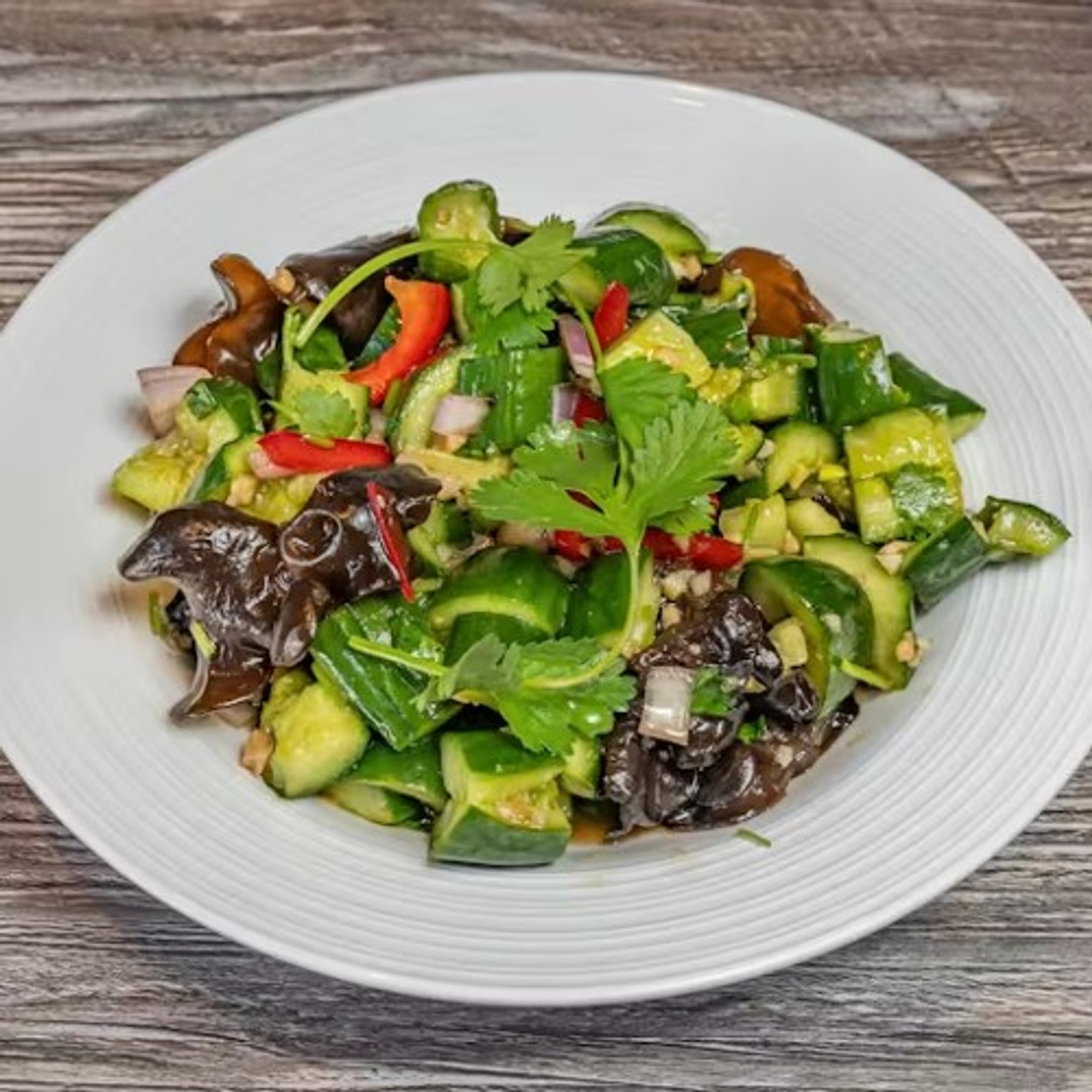 Wood Ear Mush. Cucumber Salad