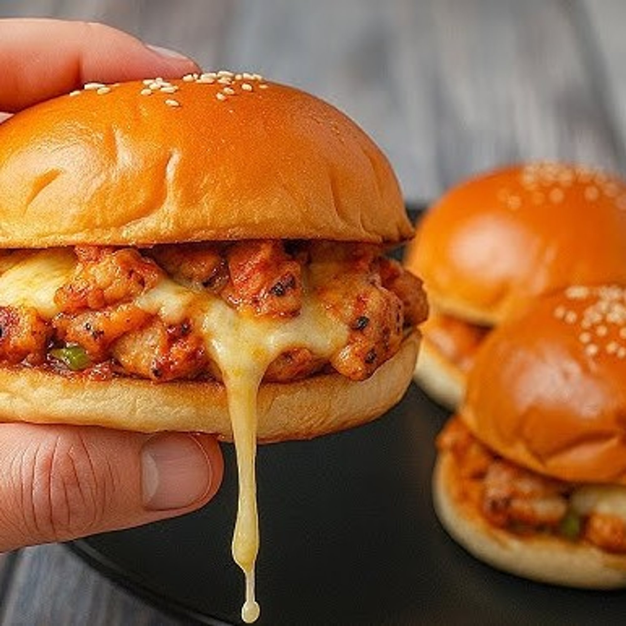 The Cheesy Crunch Chicken Burger