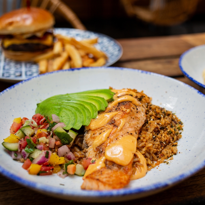 Chili Salmon Cucumber Bowl