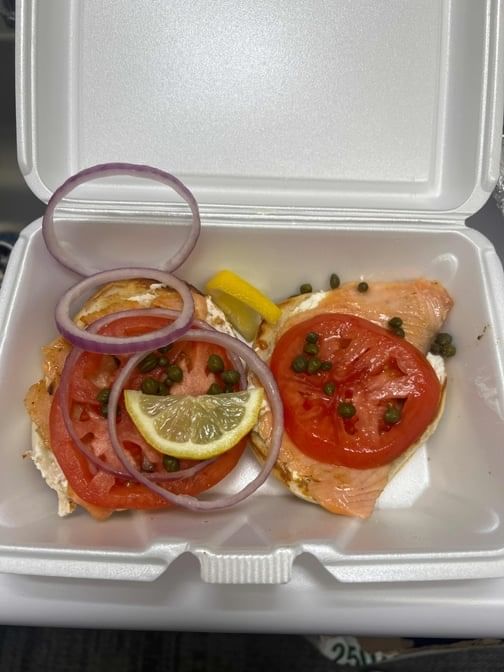 Neptune's Spear: Smoked Salmon Bagel