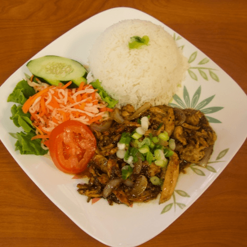 33. Rice with Lemongrass Chicken | Cơm Gà Xào Sả