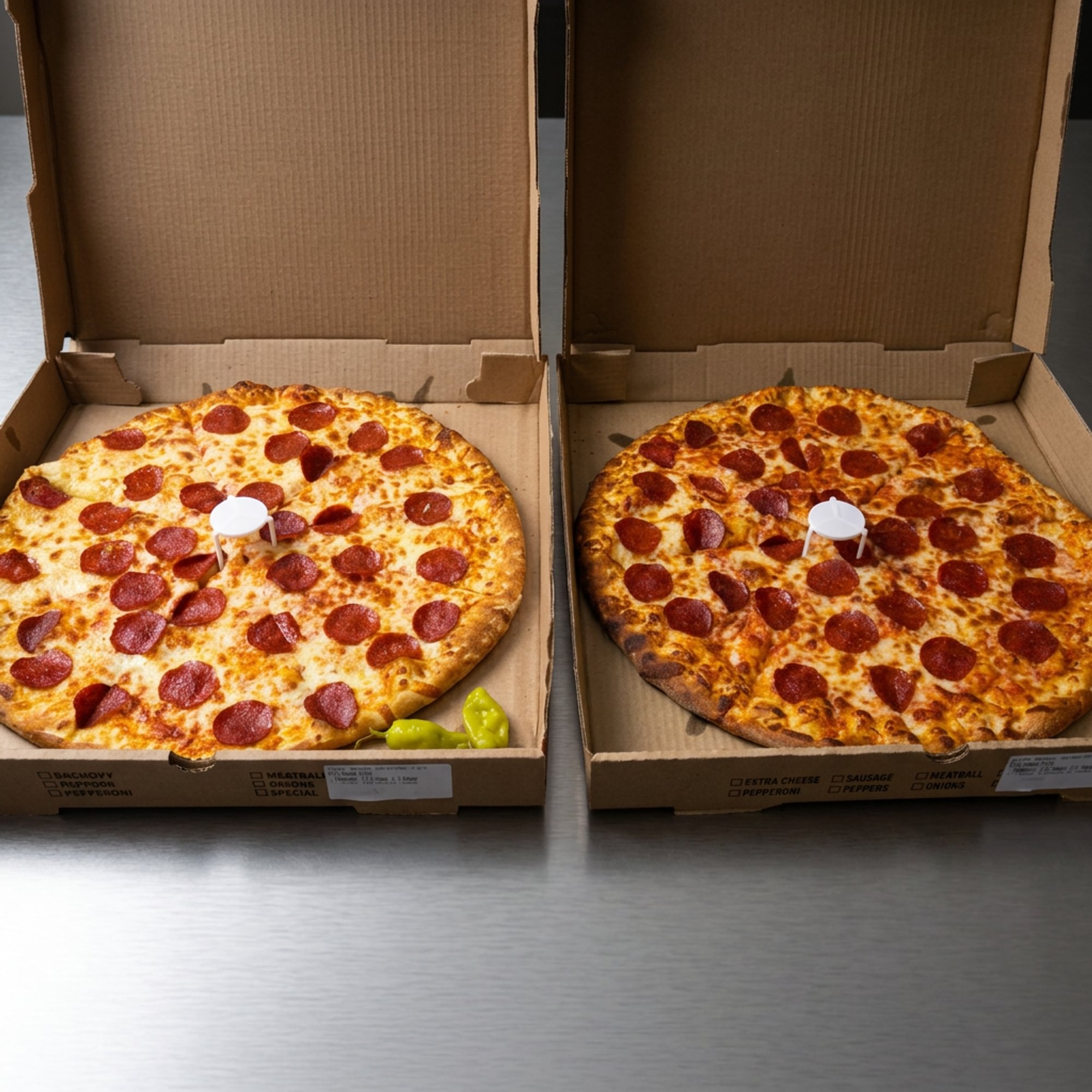 8. 2-14" Pizza with 1 Topping Each