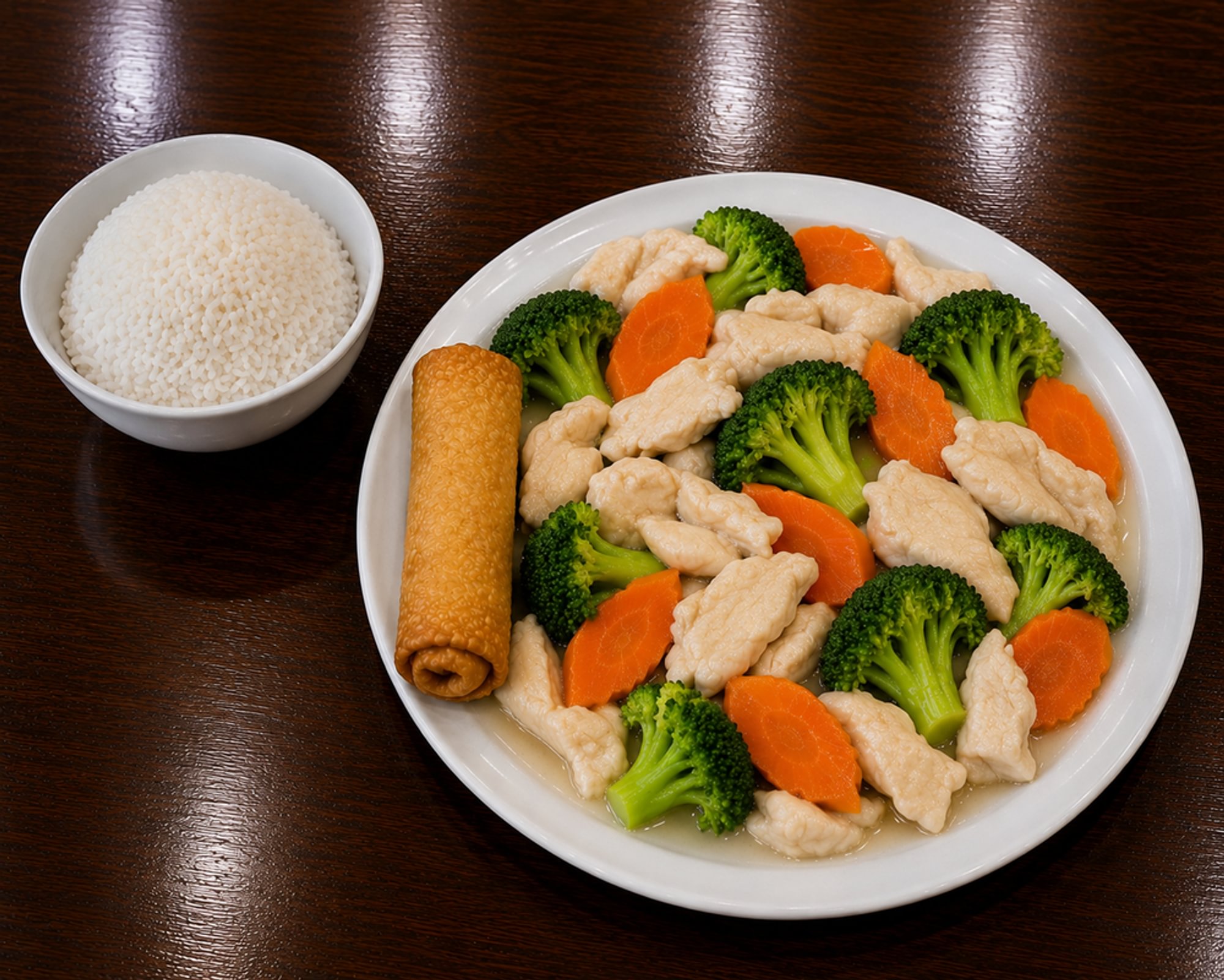 Steamed Chicken with Broccoli (White Sauce)
