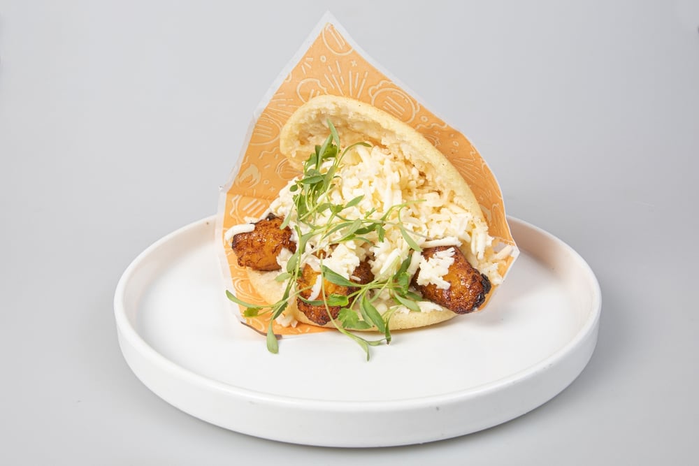 Arepa Sweet Plantains And White Cheese