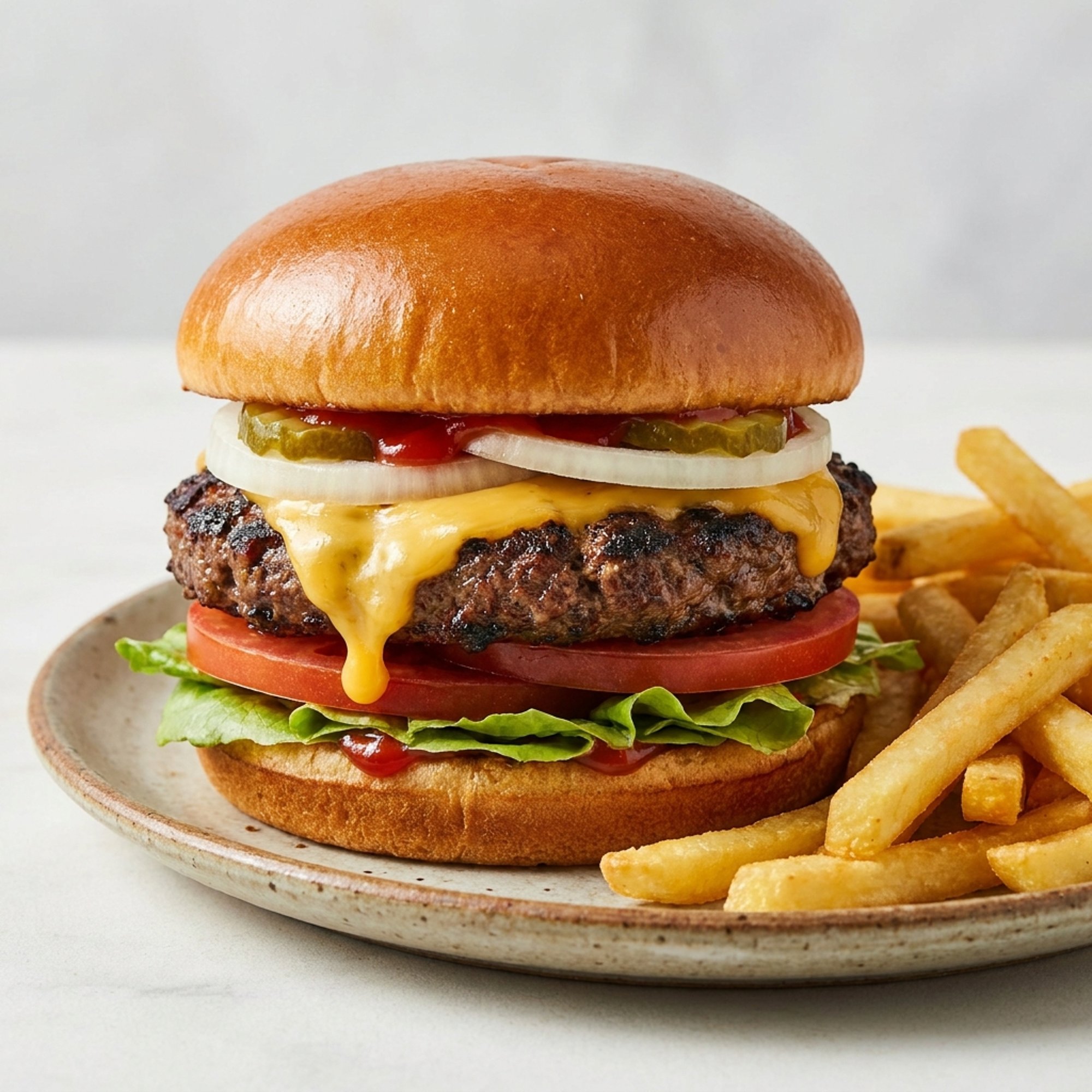 Cheese Burger W/Fries