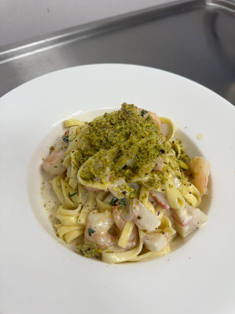 Tagliolini Crostacei e Pistachio