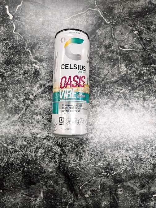 Celsius Oasis Vibe Sparkling Prickly Pear Lime 12 Oz
