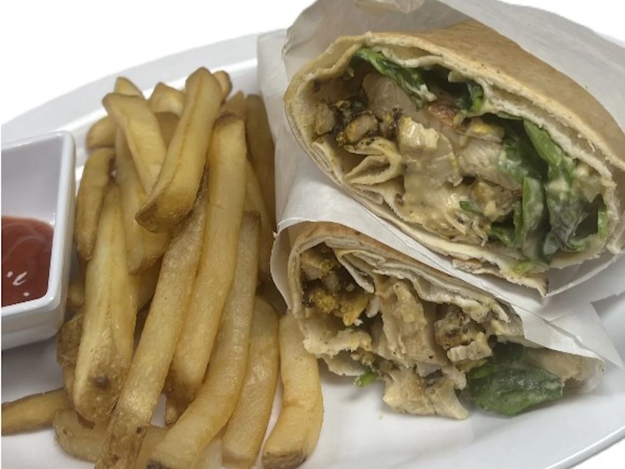Shish Taouk and Hummus Wrap