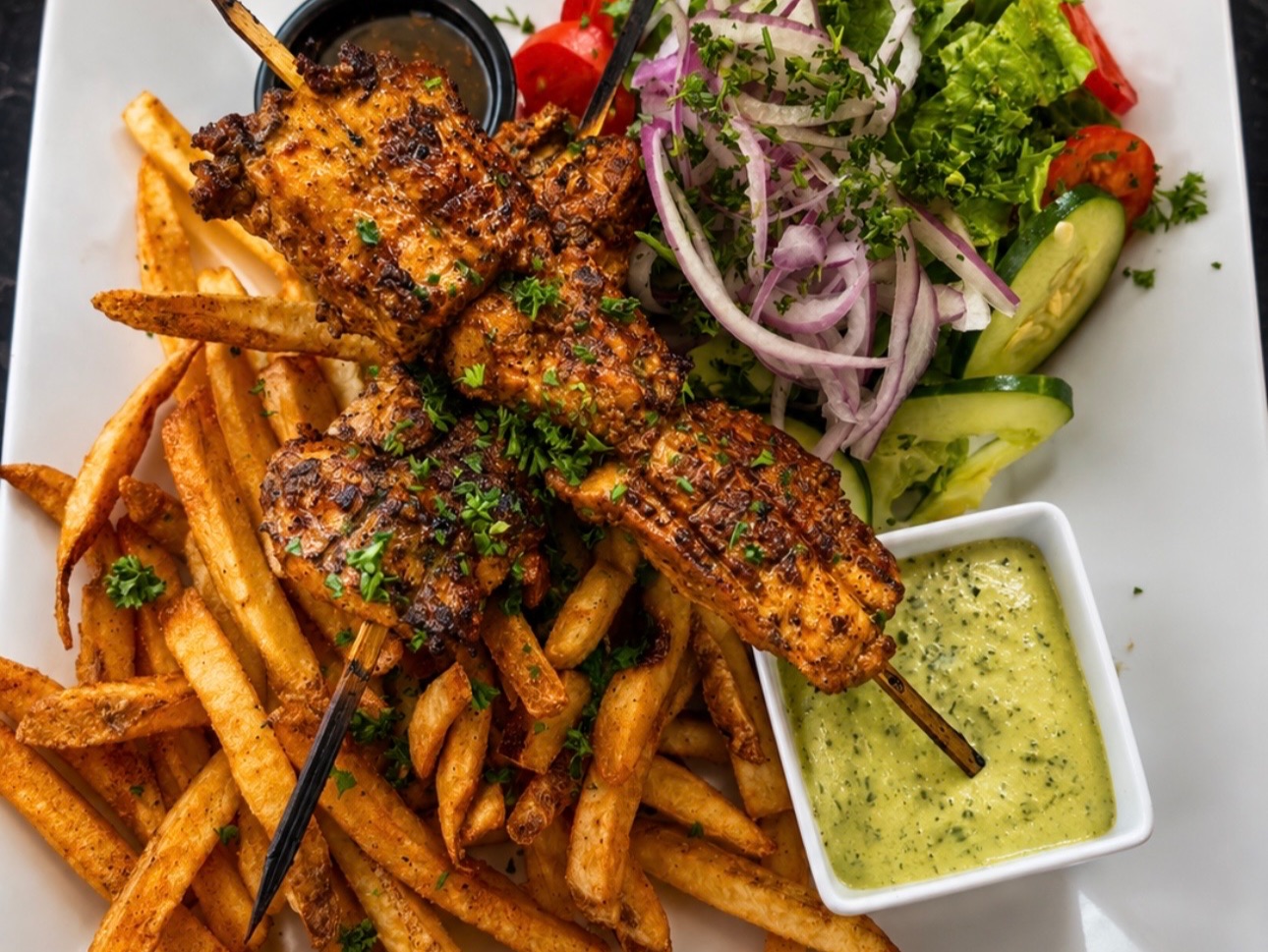 Charcoal chicken kabobs