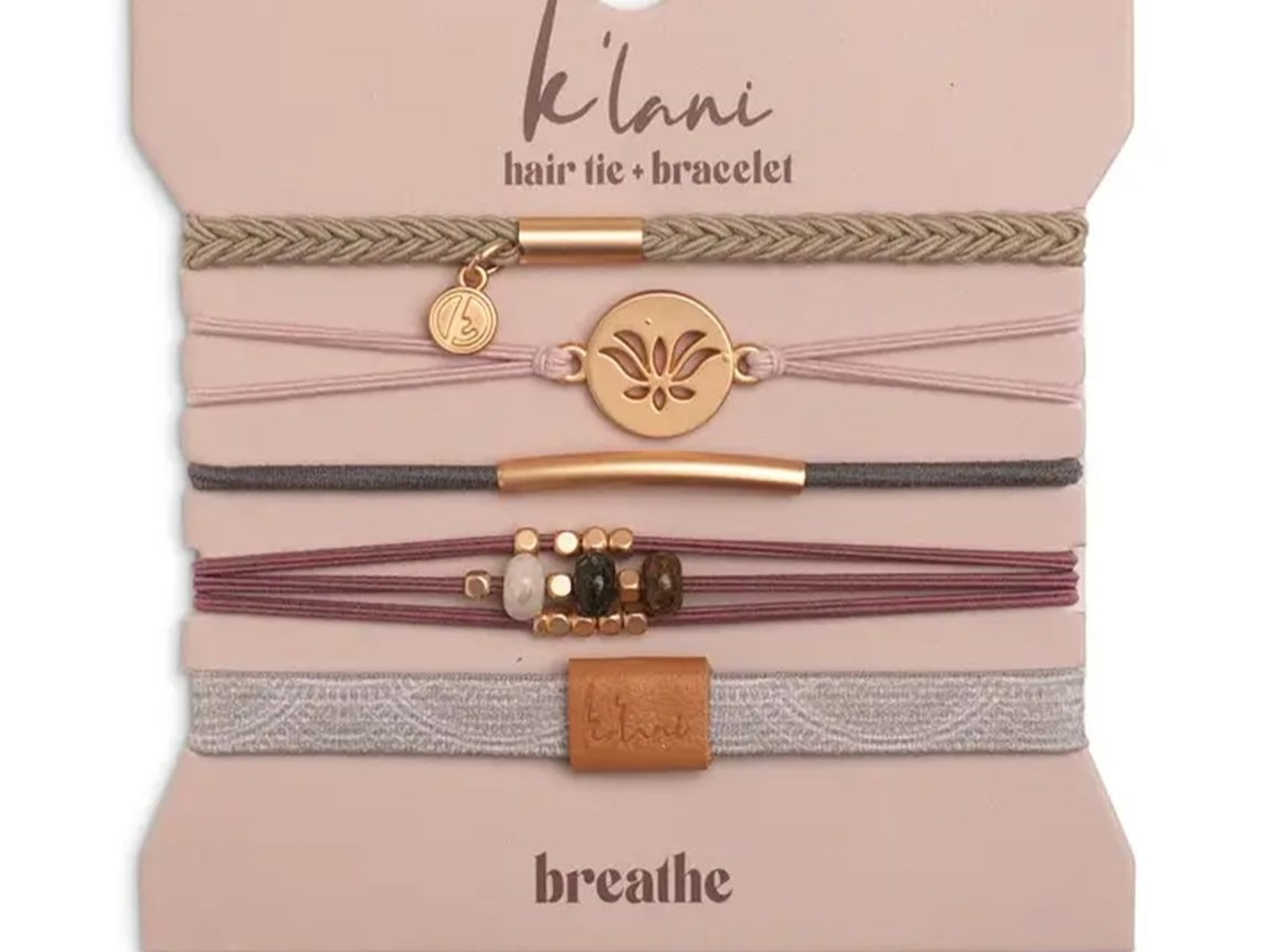 "Breathe" Lotus Flower Yoga Inspired Hair Tie Bracelets
