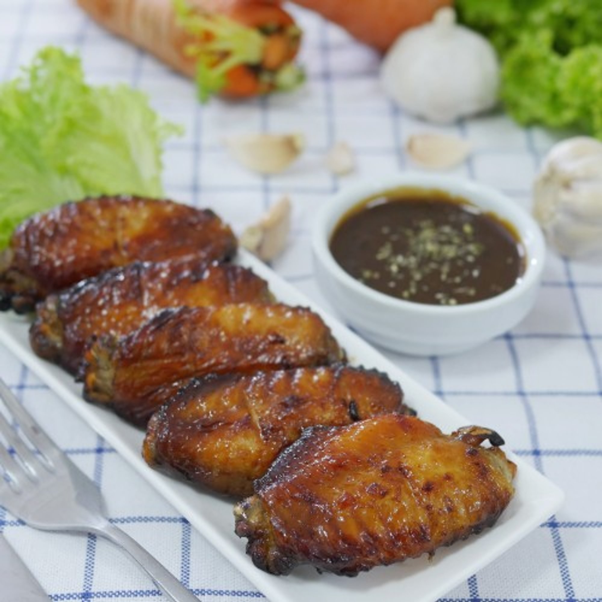 A8 (6) Chicken Wings W/ Fish Sauce Glaze