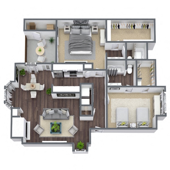 B3: 2 Bed 2 Bath