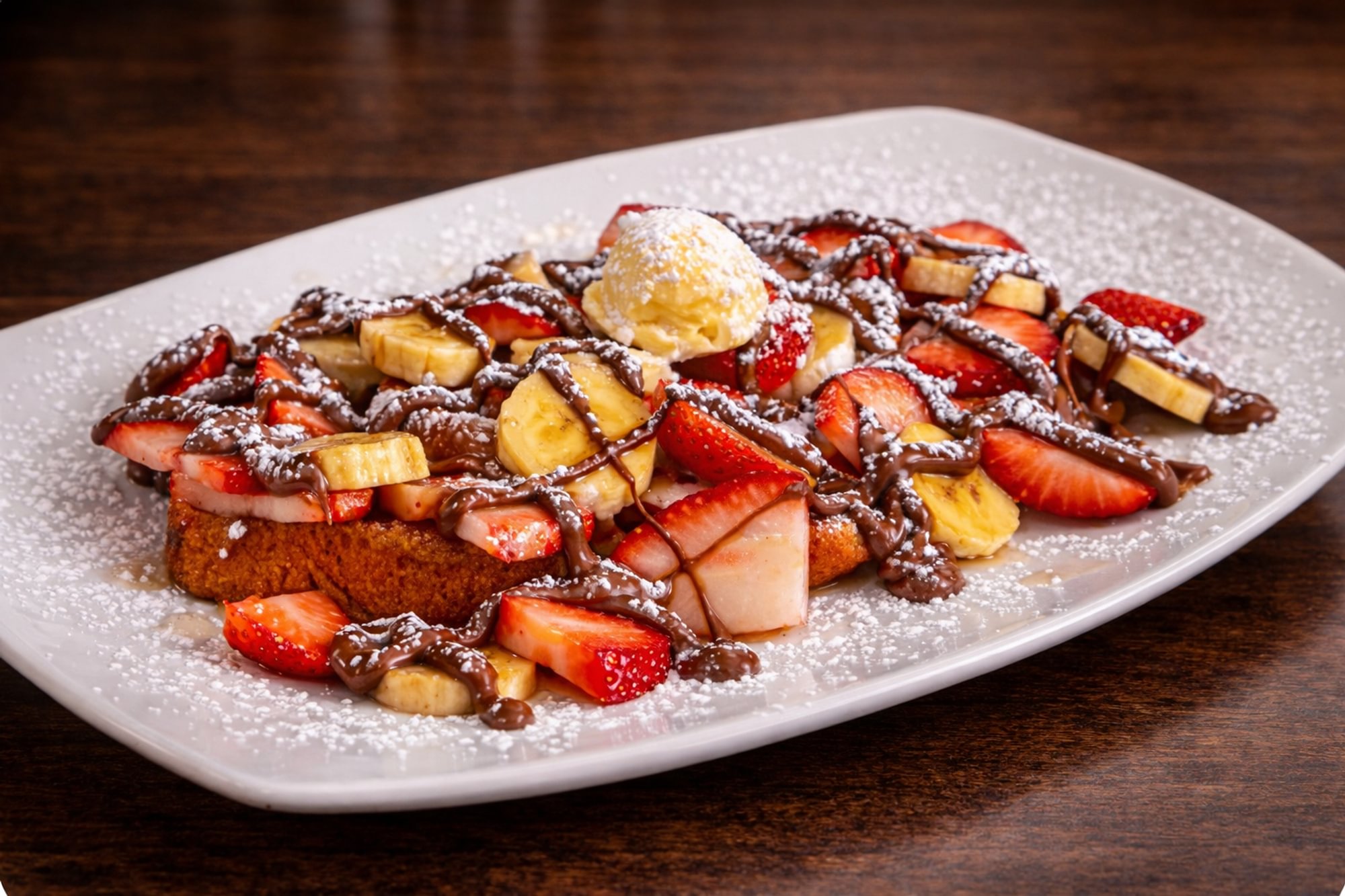 Strawberry, Banana and Nutella French Toast