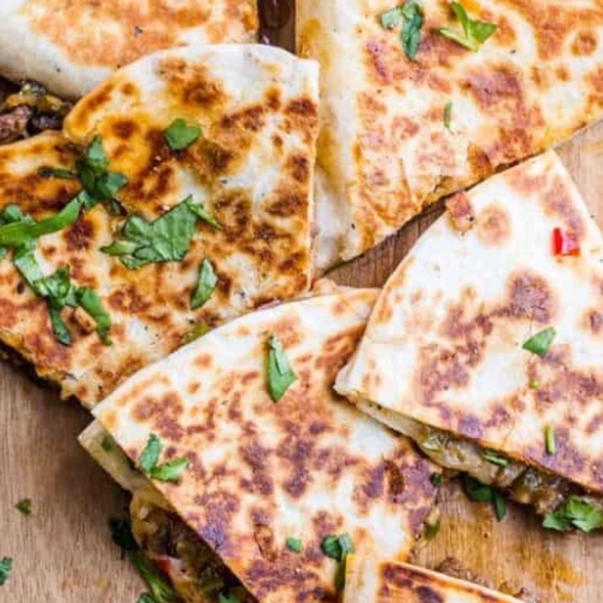 Steak with Shrimp Quesadilla