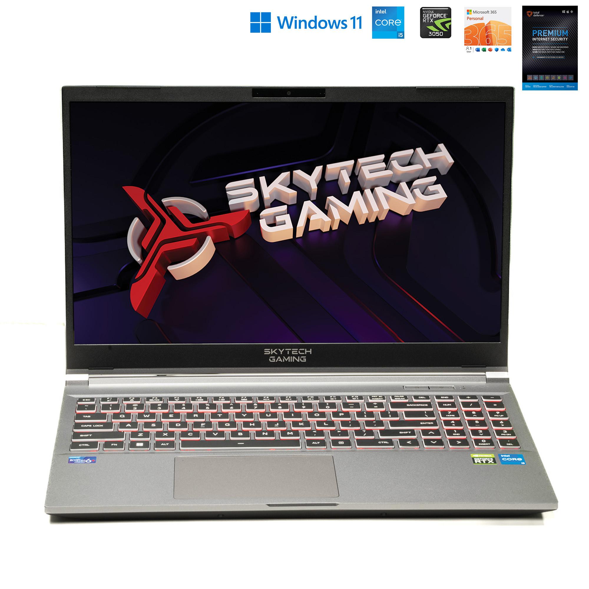 Skytech Lumi 3050 Gaming Laptop w/ Total Defense Internet Security & Microsoft 365