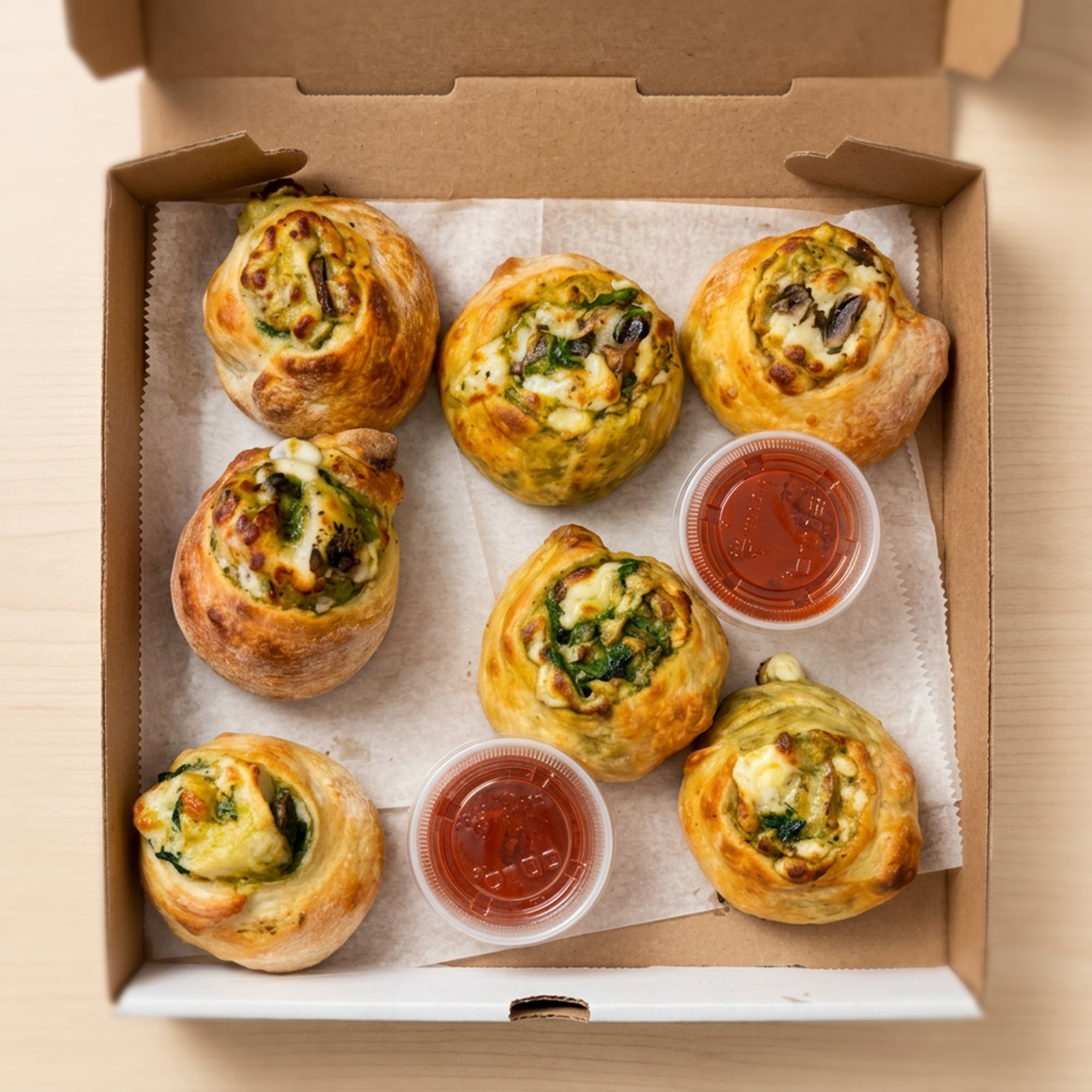Spinach & Mushroom Garlic Knots
